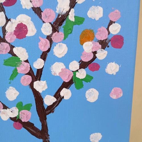 Almond tree painting acrylic on canvas like new