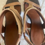 Benetton women's sandals used, size 36, canvas and thick heel