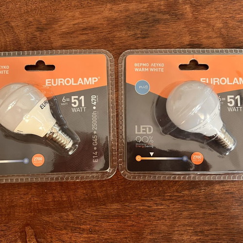 Eurolamp LED 6W E14 warm white 2700K, pack of 2