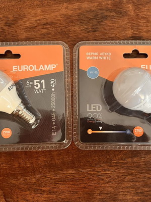 Eurolamp LED 6W E14 ζεστό λευκό 2700K, πακέτο 2