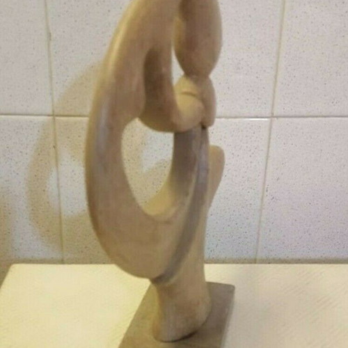 Modern art sculpture of a woman used, soapstone, handmade