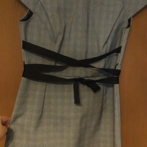 Zara checked dress size L like new, gray
