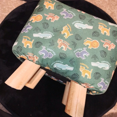 Square stool used 27x27 cm with children's cover