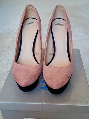 Zara platform pumps with suede texture, size 39, like new