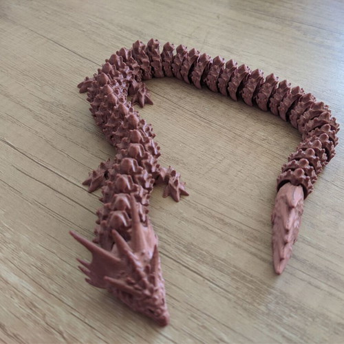 Articulated Dragon new 3D printed model Silk Bronze PLA