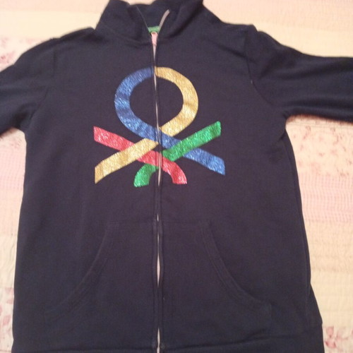 Benetton zip-up cardigan like new, dark blue, sizes 158-164 cm