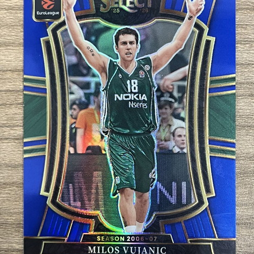 2025-26 Panini Select Euroleague Basketball Milos Vujanic Blue Silver Card Like New