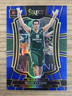 2025-26 Panini Select Euroleague Basketball Milos Vujanic Blue Silver Card Like New
