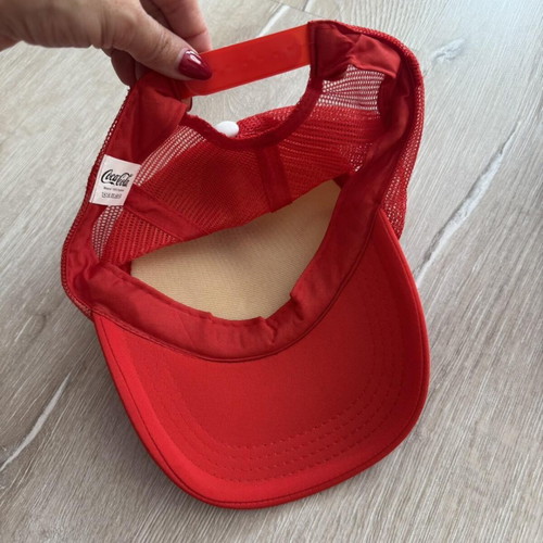 Vintage Coca-Cola Trucker Cap big logo 90s red white USA style like new