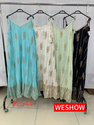 Indian sleeveless dress new, one size, multicolor
