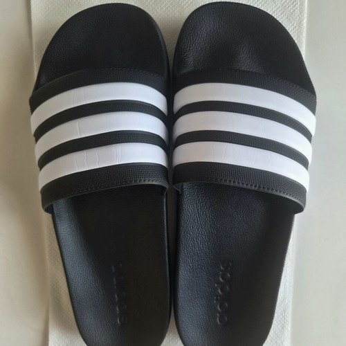 Adidas slippers black and white, size 42