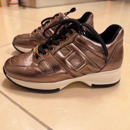 Δερμάτινα Παπούτσια Metallic Sneakers Toutounis Καινούργια, Καφέ Μέγεθος 36
