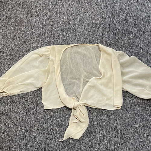 Shein transparent cream top with tie one size like new