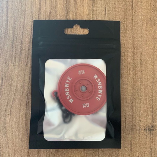 Metal keychain gym weight plate new