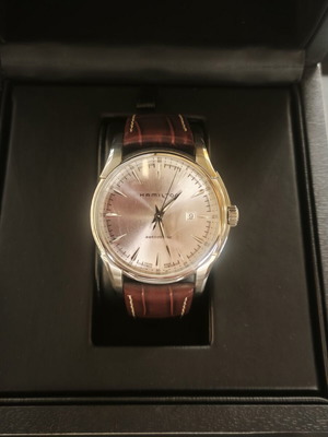 Hamilton Jazzmaster Viewmatic αυτόματο ρολόι, σπάνια πατίνα σολομού
