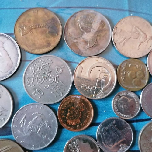 Coins used, set of 55 from various countries