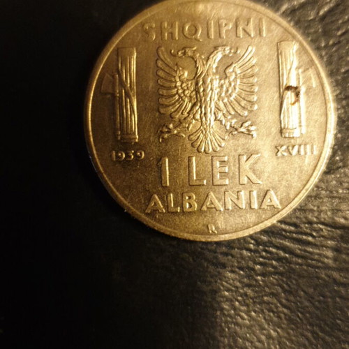 1939R 1 Lek Albania coin VF-EF