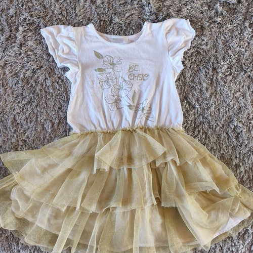 Prenatal gold-white children's dress size 6-7 years like new