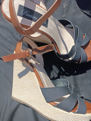 Platform sandals size 36 black used with 12cm heel