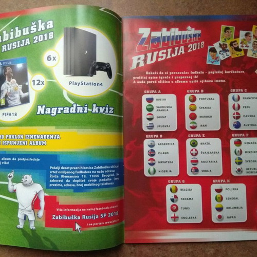 Zabibuska Rusija 2018 sticker album and sticker set new
