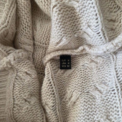 Massimo Dutti Cable Knit Midi Sweater Dress like new, beige wool blend