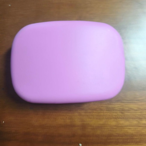 Pink soap dish with transparent lid new