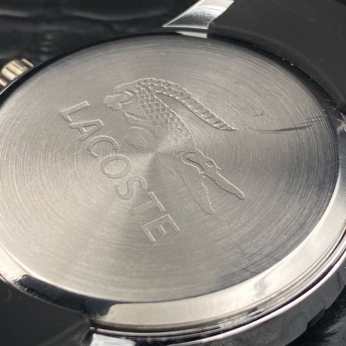 Lacoste men's watch like new with black silicone strap