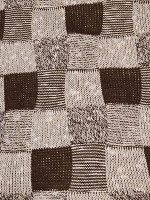 Checked pullover used, size Small, beige-brown