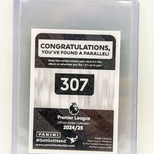 Panini Premier League 2025 Sam Szmodics Elite Green Parallel sticker new