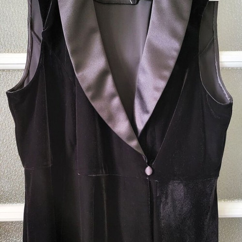Alex vest new, classic satin with velvet, black, size XL