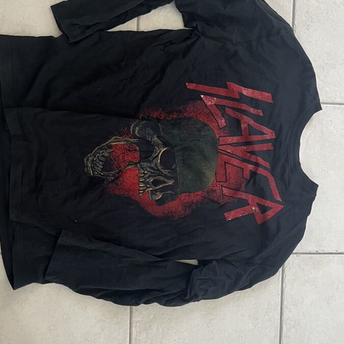 Slayer War Skull Helmet T-shirt large used, black