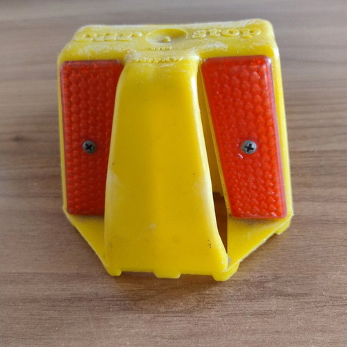 Plastic car wheel stop used