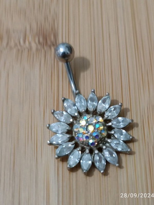 Silver navel piercing new