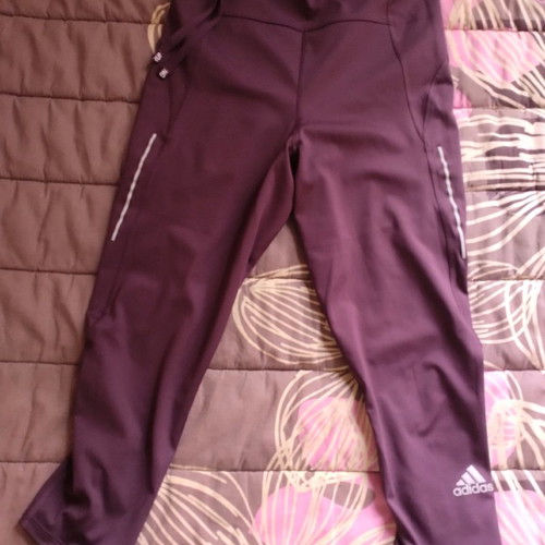 Adidas 3/4 leggings used, purple eggplant color, size S