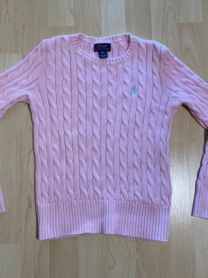 Ralph Lauren pink kids cable-knit sweater used