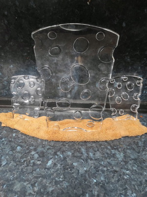 Vintage Nybro transparent cheese platters designed by Cilla Pers like new