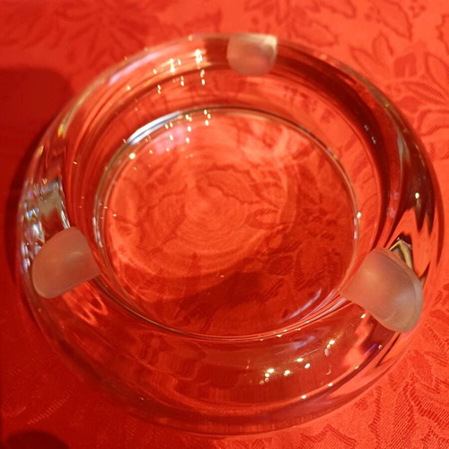 Crystal ashtrays like new with silver finish