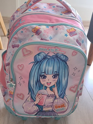 Must Cool Girl school backpack trolley used