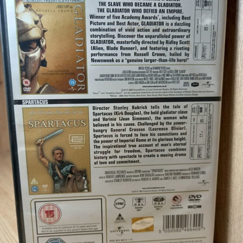 Spartacus & Gladiator DVD box like new with English subtitles