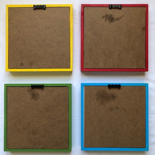 Set of 4 wooden frames with animals like new, children's theme