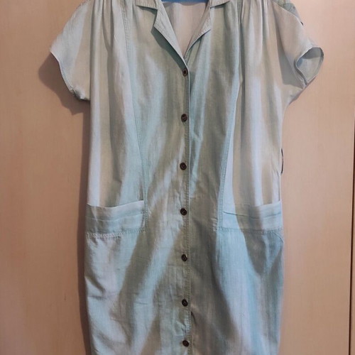 Vintage 80s dress like new, turquoise and blue, size Medium