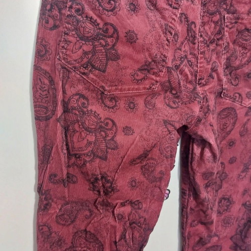 Gina Benotti corduroy pants with patterns, burgundy, size L