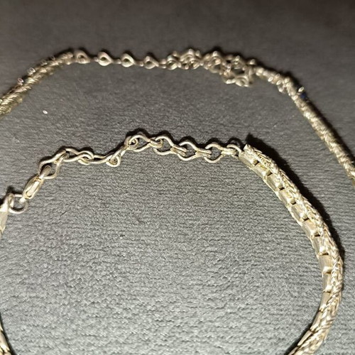 Jewelry set bracelet and necklace white silver with sapphire stones used