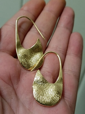 Egyptian earrings women's hammered steel new without clasp