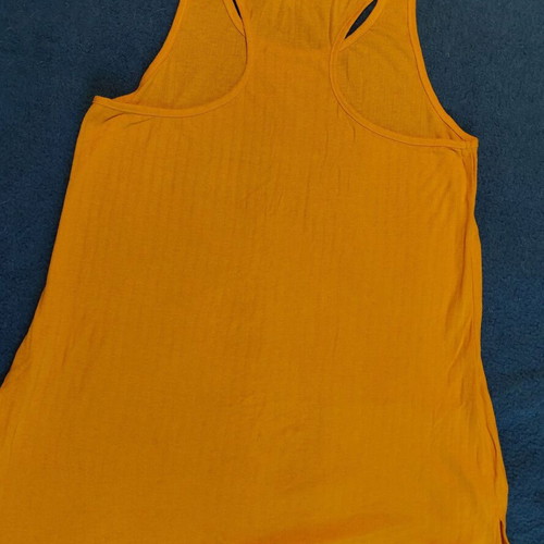 Four tank tops used, red, yellow, dark yellow, light green