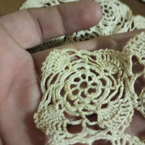 Vintage handmade crochet doilies set of 6 new