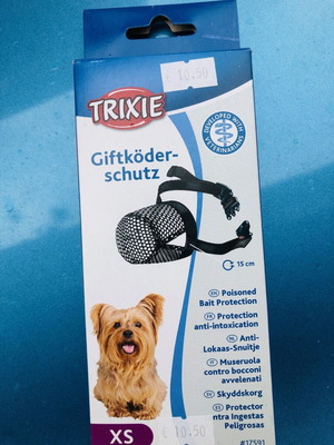 Trixie Polyester XS Black Bait Protection Muzzle new