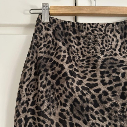 Pink Woman A-line skirt used, leopard print, medium size