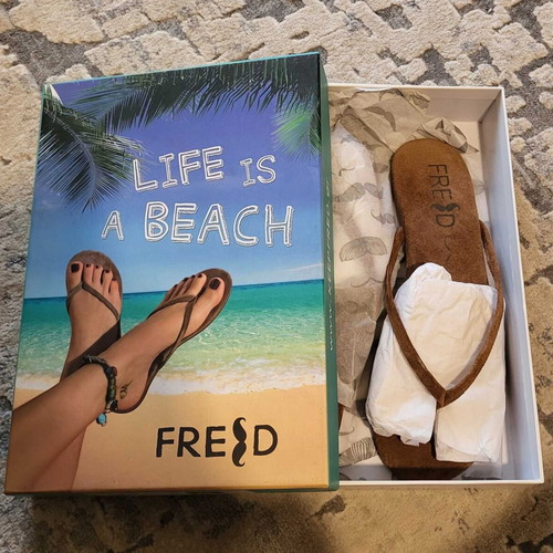 Keep Fred leather flip-flop brown new, size 39
