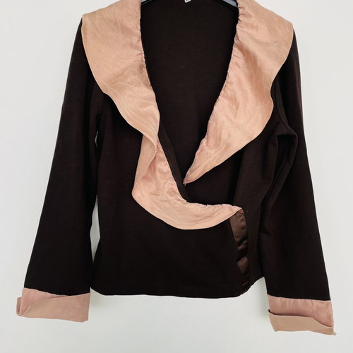 Blouse like new, size S/M, beige and brown, viscose
